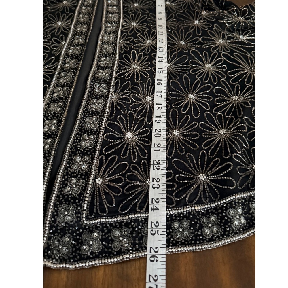 Vintage Pappell Boutique Beaded Floral Evening Jacket Sequin Cardigan Size 3XL - Picture 12 of 12